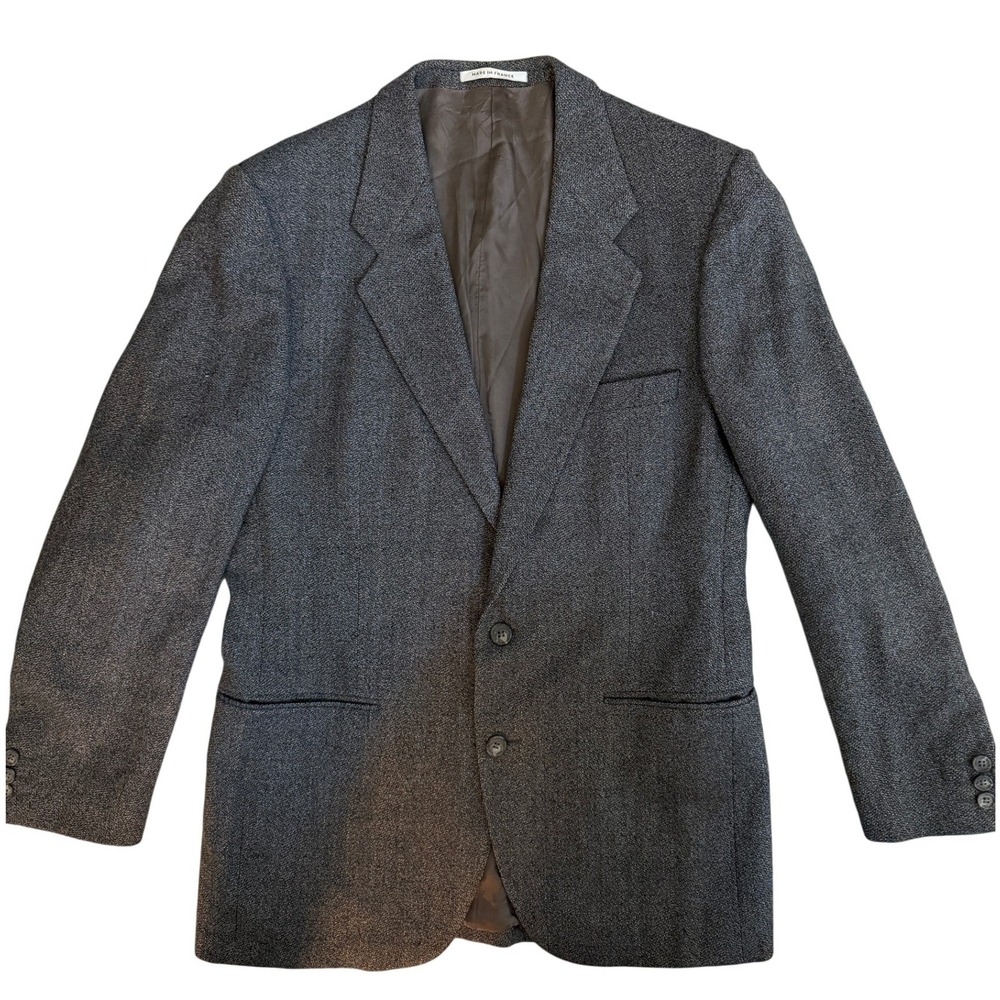 YVES SAINT LAURENT Gray Pure Wool Single Breasted Blazer‎ Made in France 40R